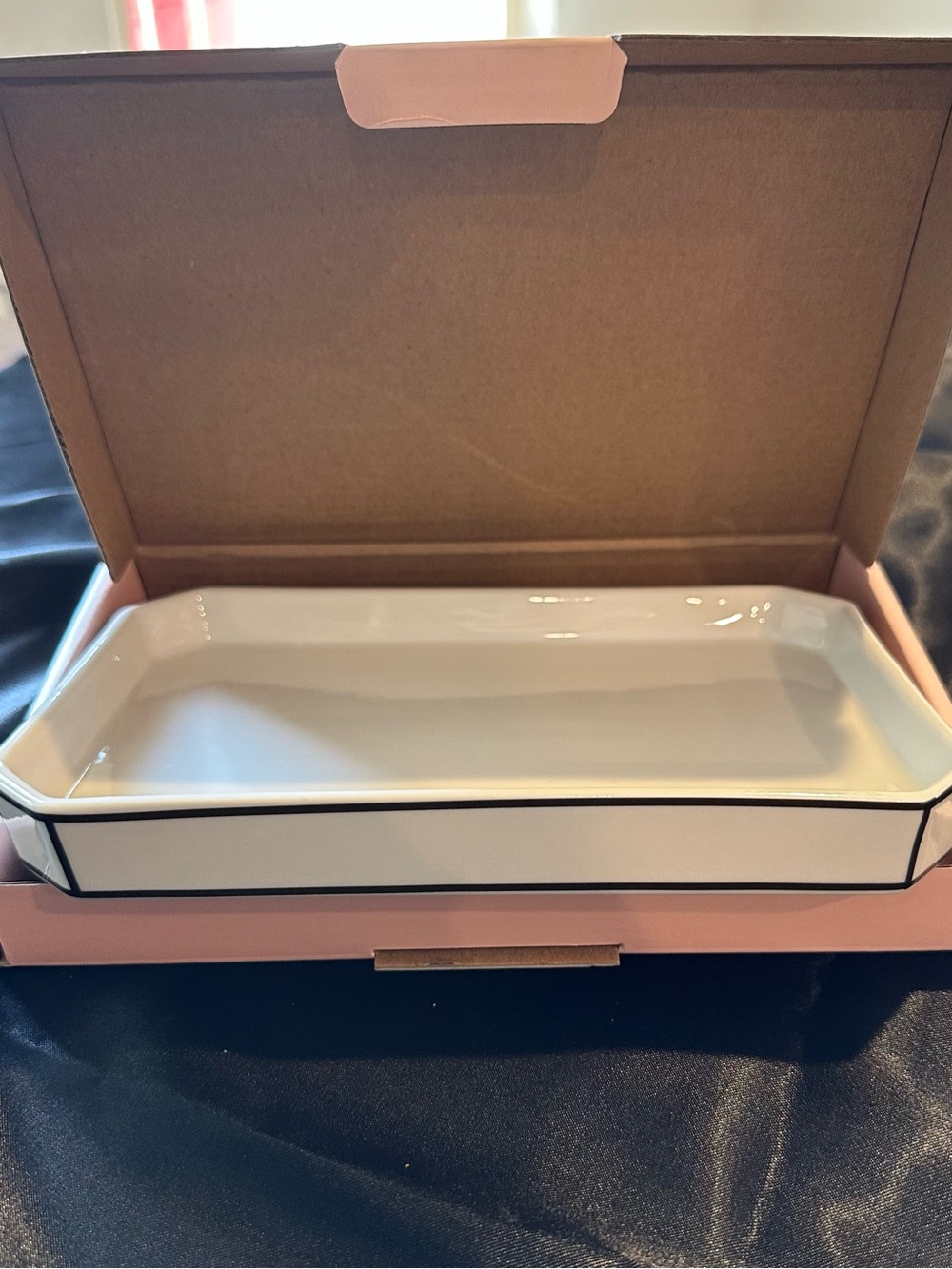 ODEME Porcelain Catchall Tray NIB White Jewelry Tray Vanity Trinket Dish